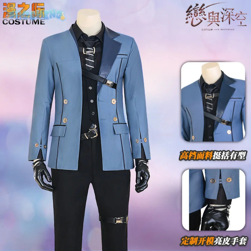 Shusheng-R Game Love and Deepspace Rafayel Xavier Zayne Sylus Cosplay Costume Halloween party handsome suit pants shirt tie Man uniform set