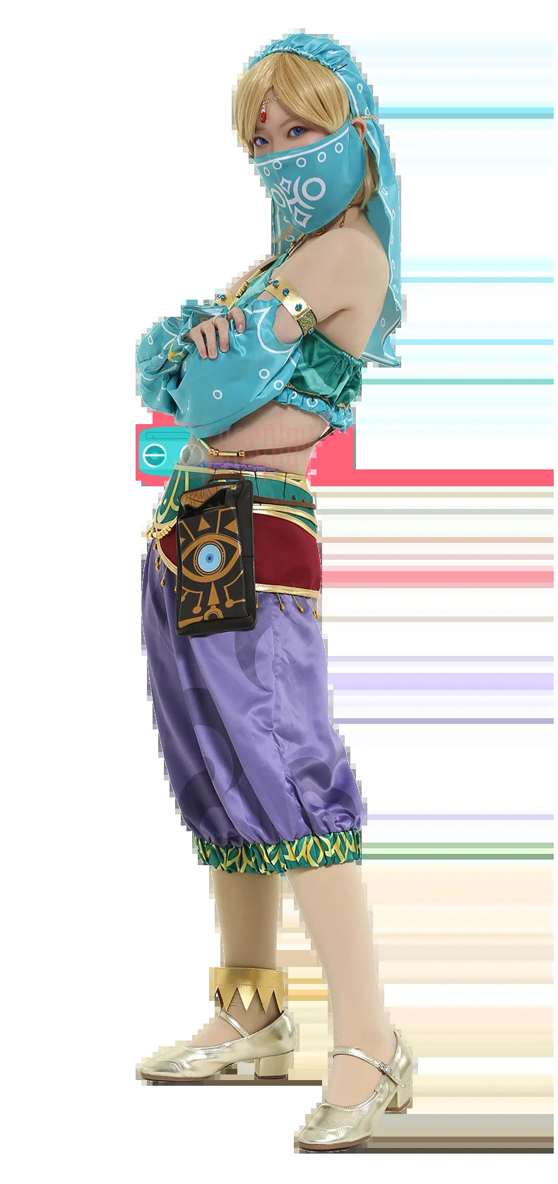 Game Link Zelda Cosplay Costume Heroes veil Wigs and ear accessories set Link Carnival Halloween for Adults Men Woman S-XXL