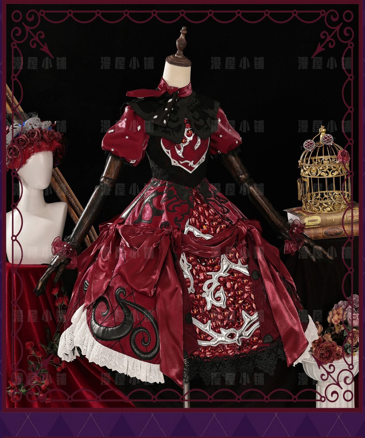 Game Identity V Little Girl Miss Pomegranate Plate Cosplay Costume Dress Uniform Headwear Glasses Memory Halloween For Women