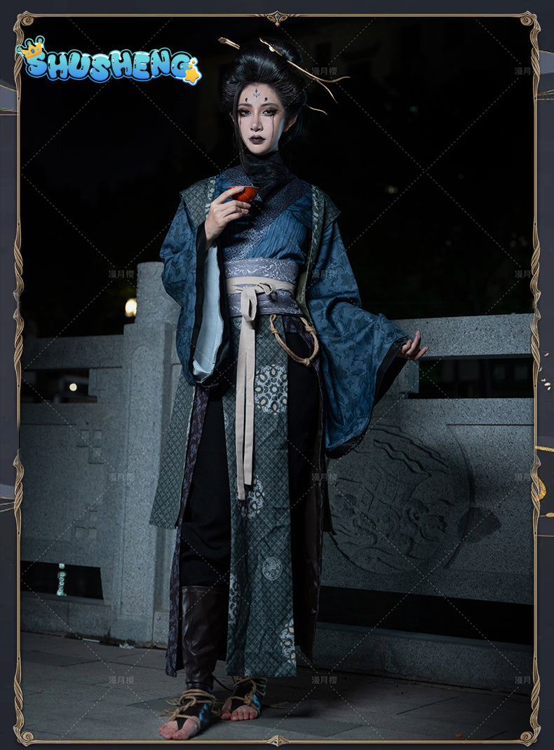 Black Myth Wukong Goblin Fourth Sister Cosplay Costume Game Uniform Hanfu Headwear Halloween Party for Women Props