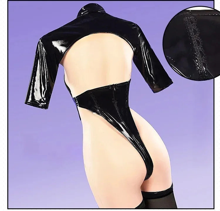Game Sur Lane Mogador MNF Cosplay Costume Halloween party sexy black leather jumpsuit uniform accessories wig props women's set