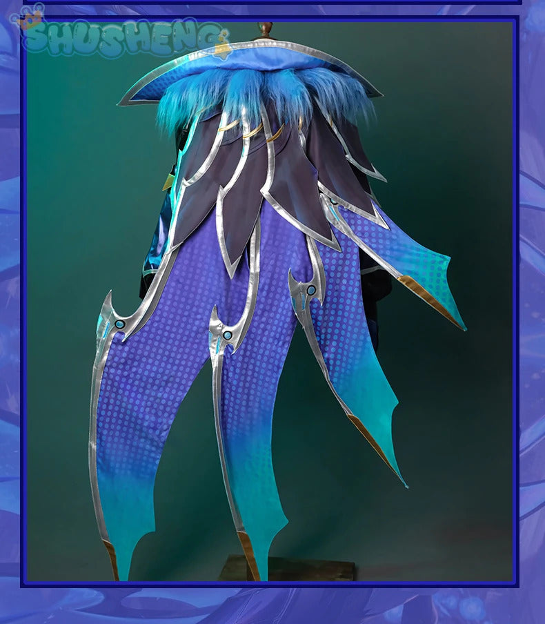 Game LOL battle bat Xayah cosplay costume uniform coat cloak hat gloves women Halloween party Carnival role play outfits
