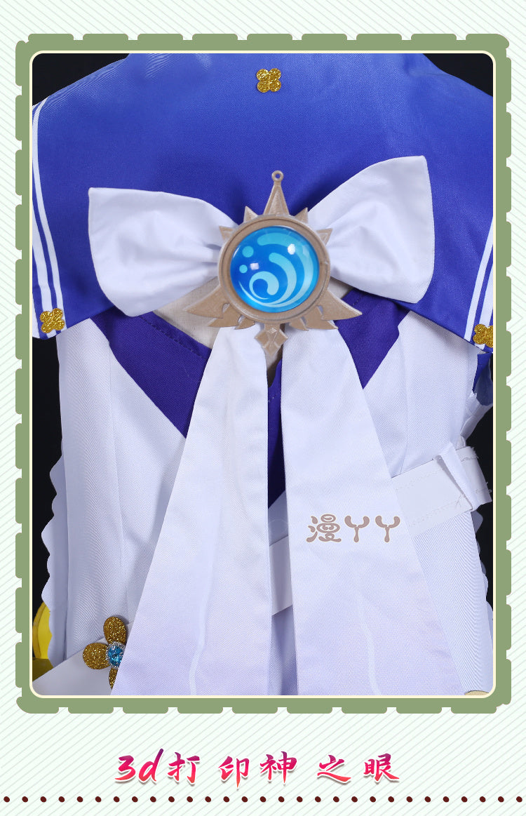 Genshin Impact Barbara Cosplay Costume Women Cute Swimsuit Coat Halloween Carnival Uniforms Full Set with Bag Hat Custom Made