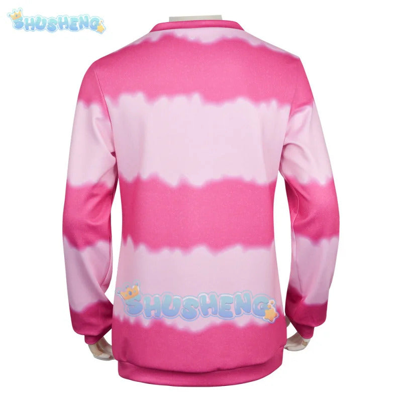 Anime KPop Demon Hunters Saja Boys Baby Saja Cosplay Costume Pink Striped Long Sleeves Uniform Halloween Party for Women Men