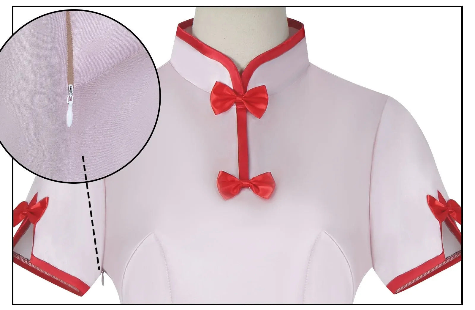 Anime Ranma 1/2 Shampoo Cosplay Costume Wig Dress Maid Uniform Cheongsam Headwear Ranma Saotome Halloween Party Women Girls Prop