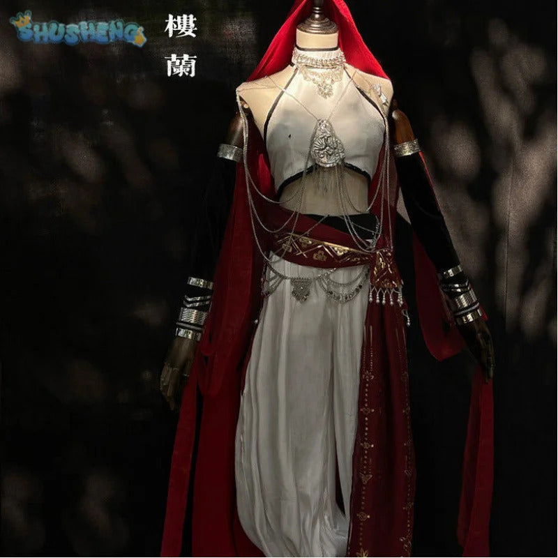 Shusheng-N Novel Heaven Official's Blessing Xie Lian Cosplay Entering Loulan Costume Halloween Carnival Hanfu Wig Men Women uniform Set