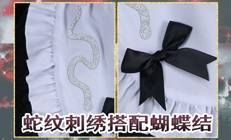 Fiona Gilman Priestess Cosplay Game Identity V Women Costume Black Dress Priestess Crismon Cosplay Wig