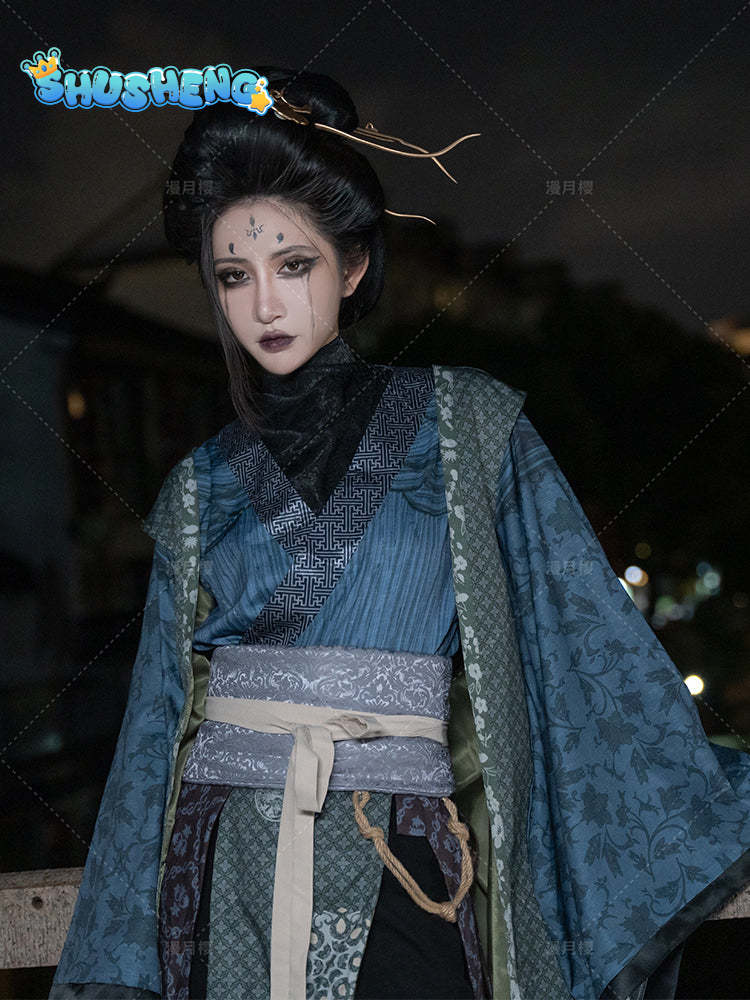 Black Myth Wukong Goblin Fourth Sister Cosplay Costume Game Uniform Hanfu Headwear Halloween Party for Women Props