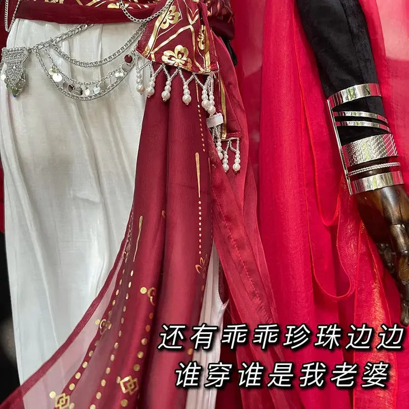 Shusheng-N Novel Heaven Official's Blessing Xie Lian Cosplay Entering Loulan Costume Halloween Carnival Hanfu Wig Men Women uniform Set