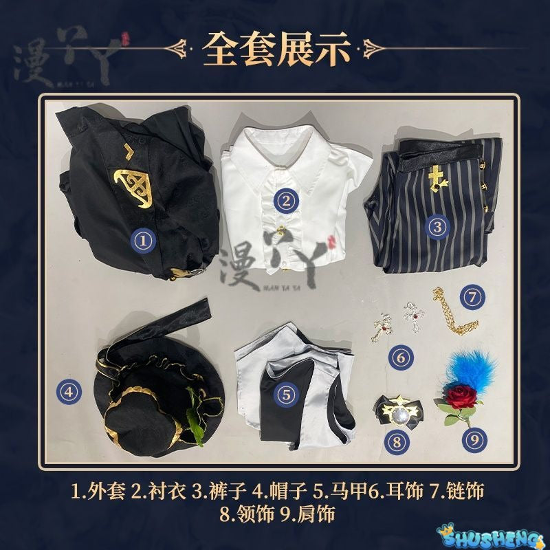 Game Identity V Demi Bourbon Cosplay Costume Barmaid True Proof New Skin Uniforms Costume Suits Black Clothes