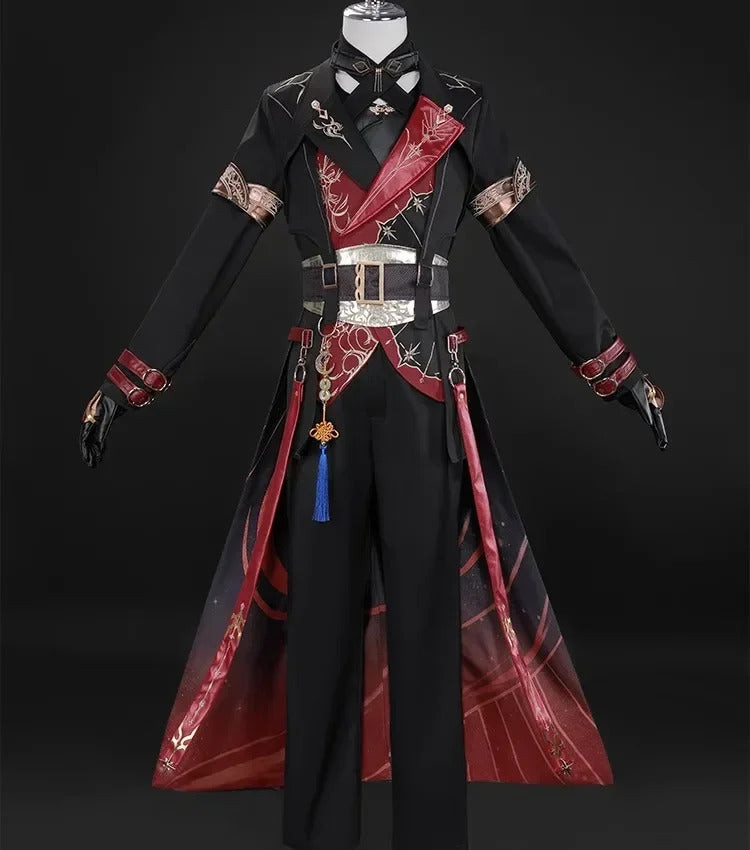 Shusheng-N Love and Deepspace Xavier Cosplay Costume Black Hunter Uniform Shimmering Moonlight Halloween Party Women Men Carnival