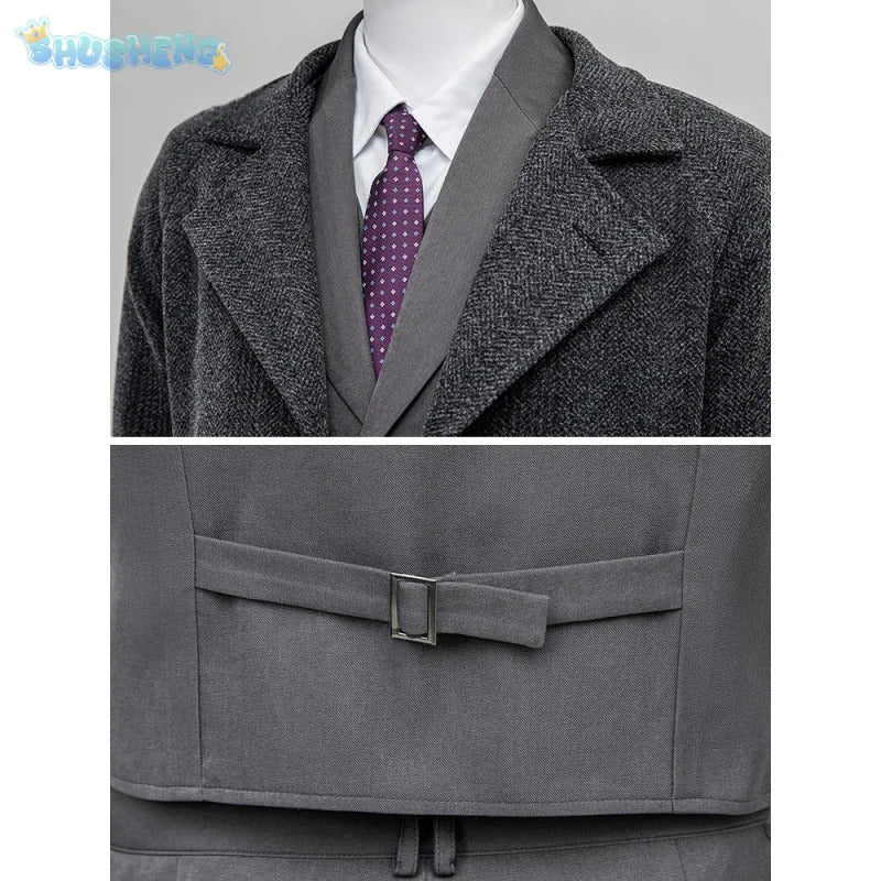 Shusheng-R Movie Noir Man Spider Cosplay Peter Parker Costume Man Fantasia suit coat vest for sale tie hat shoe set Halloween uniform