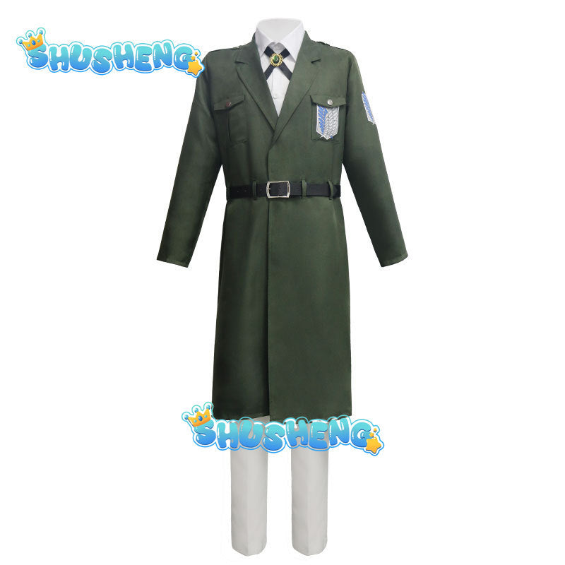Eren Jaeger Cosplay Costume Anime Attack on Titan Wig Suits Halloween Eren Yeager Cosplay Costume Black Long Trench Coat Adult