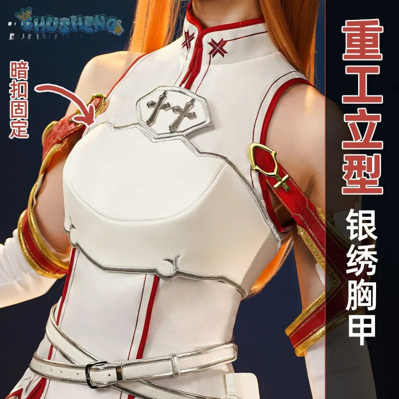 Yuuki Asuna Cosplay Anime Sword Art Online Yūki Asuna Cosplay Costume Woman Roleplay Halloween Uniforms Sets Wig Shoes Dress