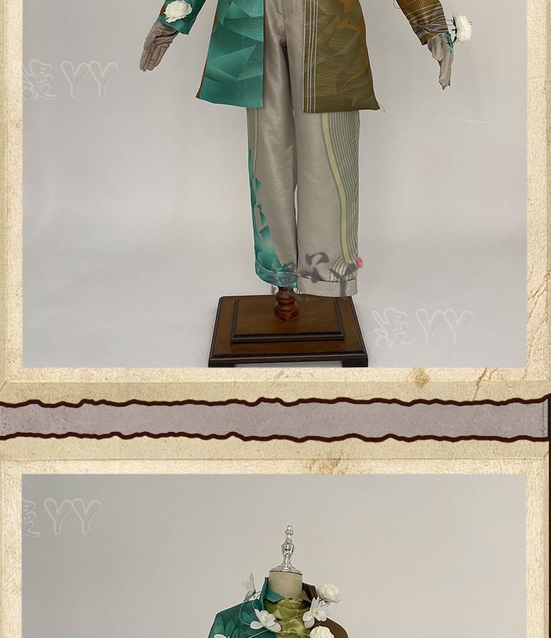 Identity V Aesop Carl Embalmer Cosplay Costume Shirt vest jacket scarf gloves handsome suit party carnival Man Woman uniform