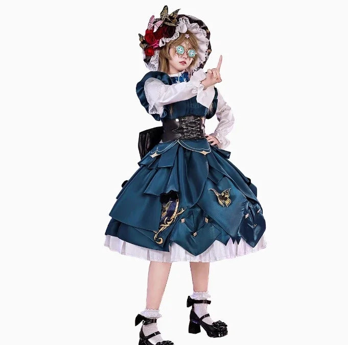 Shusheng-R Identity Ⅴ cosplay Emma Woods Gardener specimen gallery costume Halloween party lolita dress hat waist cover props shirt girl