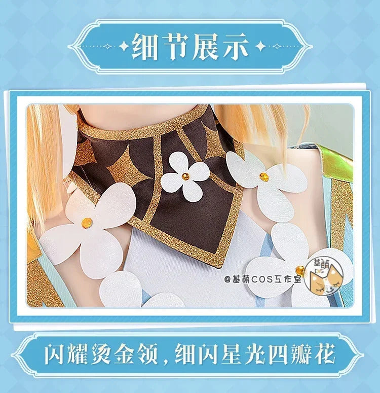 Genshin Impact Lumine Cosplay Costume The Knight of Flowers Uniform Halloween Carnival Party Christmas Play Role Clothing