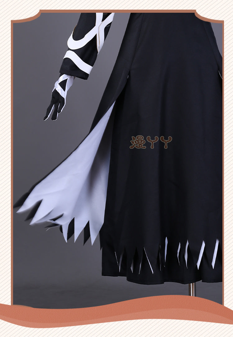 Anime Bleach Kurosaki Ichigo Cosplay Costume Japanese Manga Cosplay Black and White Outfit Halloween Role Play Uniform for Men