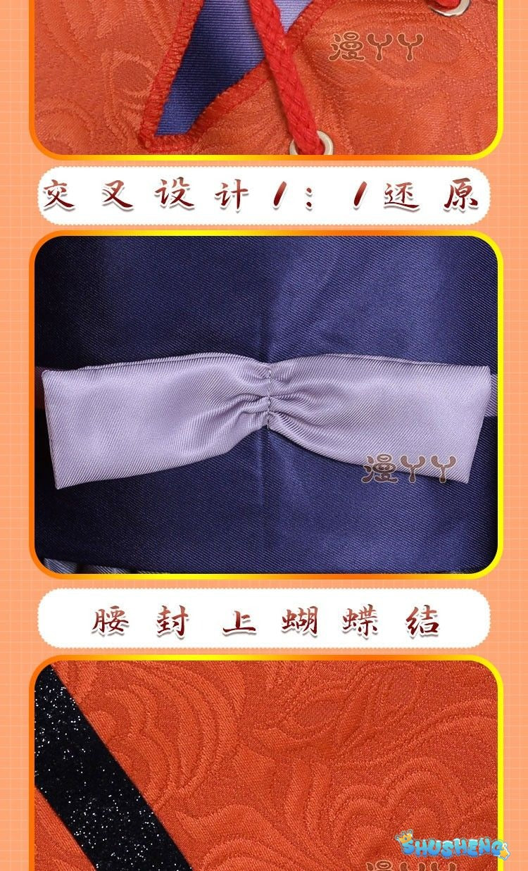 Anime Game Genshin Impact Kaedehara Kazuha Friend Tomo TomoKazu Cosplay Costume Inazuma Woman Man Red Kimono Halloween Suit Prop