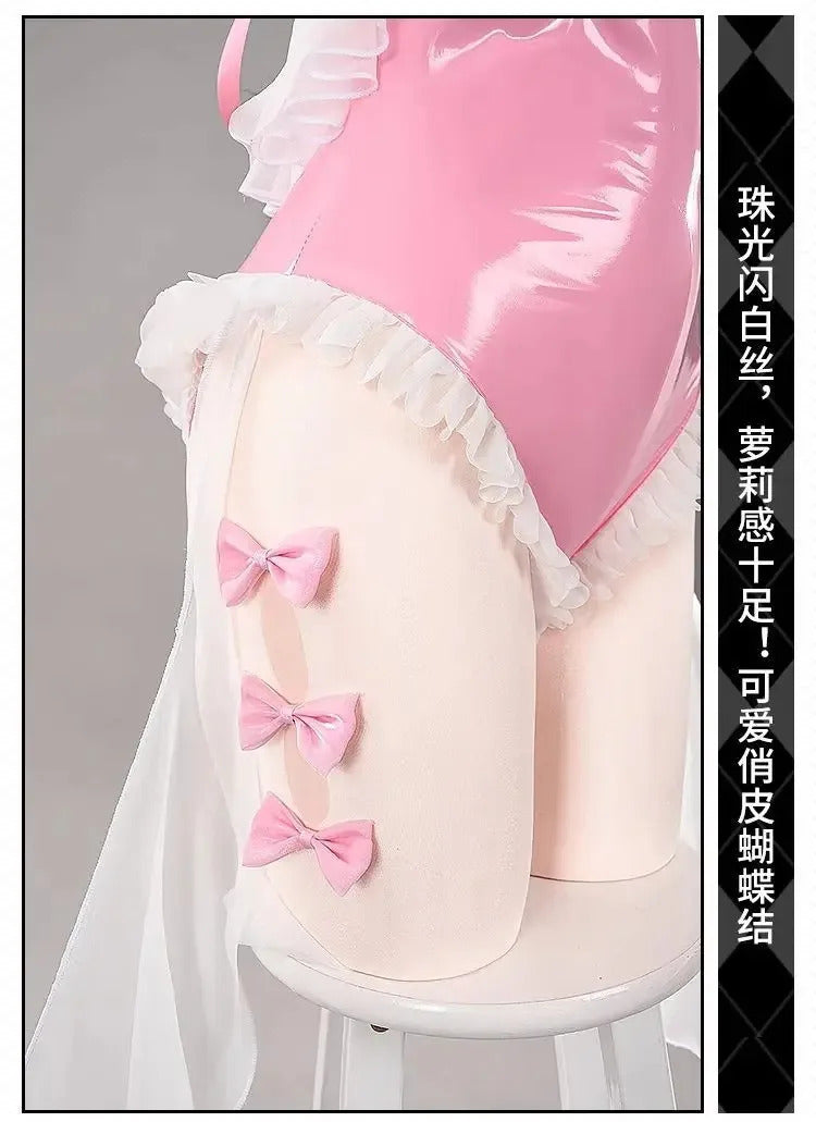 Game Azur Lane USS Halford Cosplay Costume Sexy pink jumpsuit props accessories wig set Halloween sweet women New uniform S-XXL