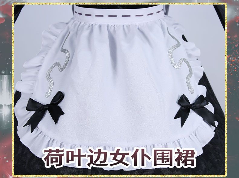 Fiona Gilman Priestess Cosplay Game Identity V Women Costume Black Dress Priestess Crismon Cosplay Wig
