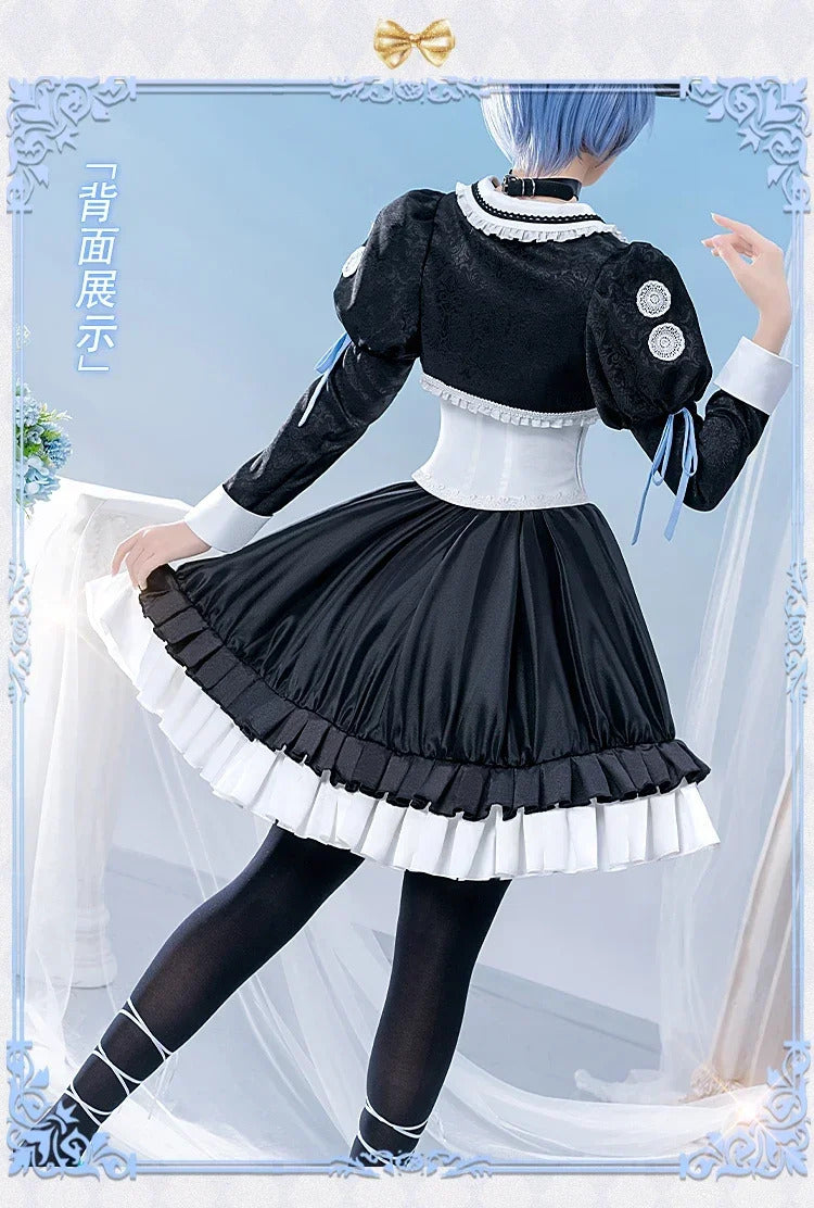 Shusheng-R Anime EVA New Ayanami Rei Cosplay Costume Halloween Party Sweet Lolita dress hat socks necklace prop set men women uniforms