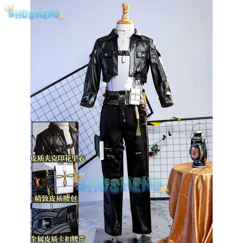 Wuthering Waves Rover Cosplay Costume Wig Male Uniform Main Character Resonator Necklace Halloween Party Women Men Props