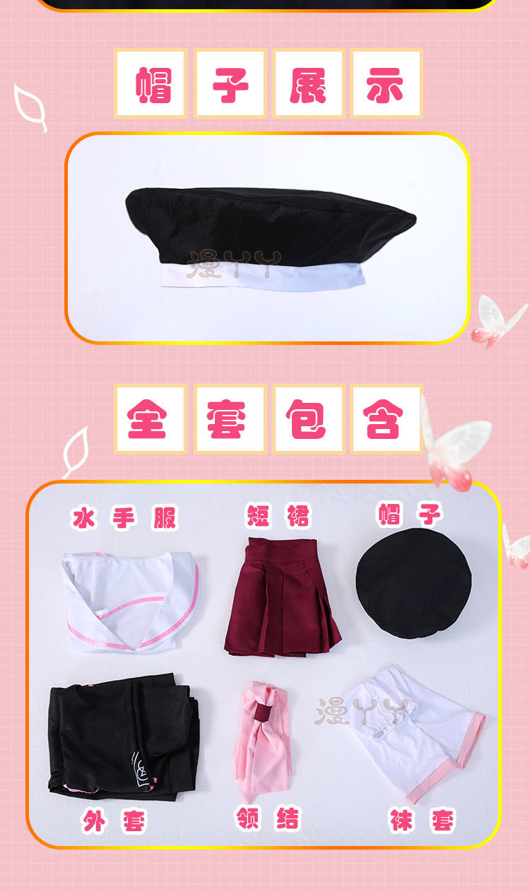 Blue Archive Shimoe Koharu Cosplay Costume Sailor Uniform Suit With Hat Wing Women Girl Halloween Party Outfit Headwear