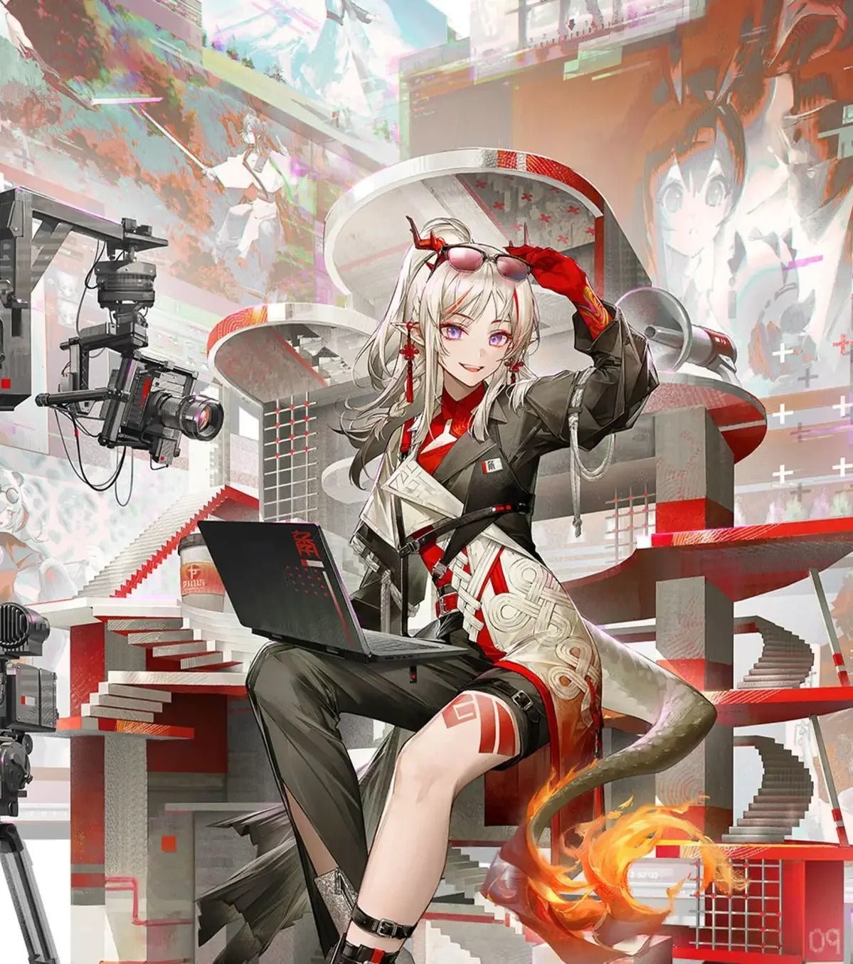 Arknights Nian Cosplay Costume Thunderbolt Director Uniform Halloween Carnival Party Christmas Play Role Clothes Clothing