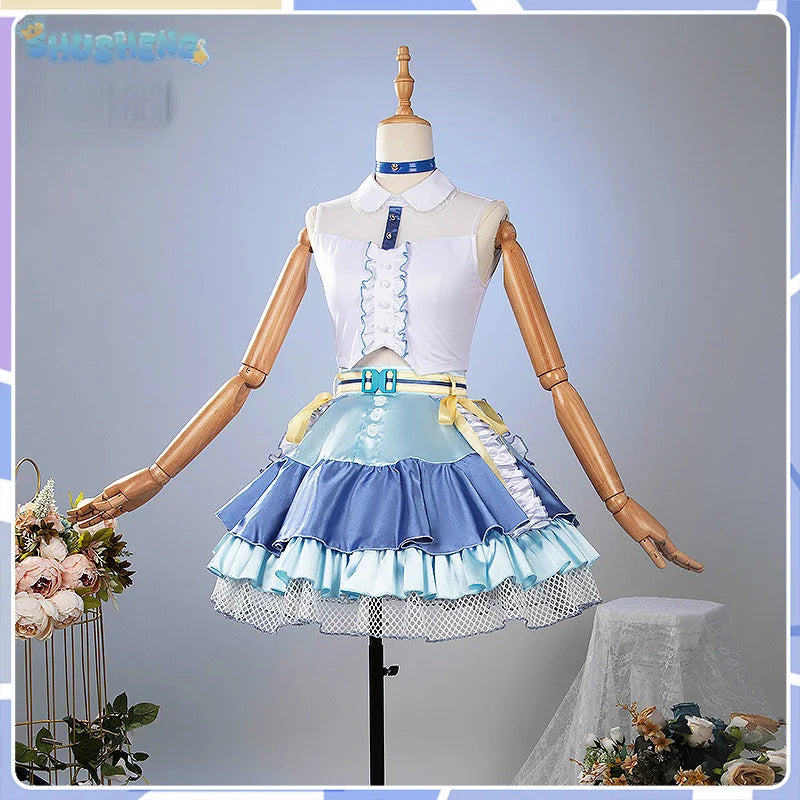 Shusheng-N Gakuen IDOLM@STER Kotone Fujita Cosplay Costume Halloween Carnival Sweet Lolita Dress Accessories Props Wig Men's Women's Set