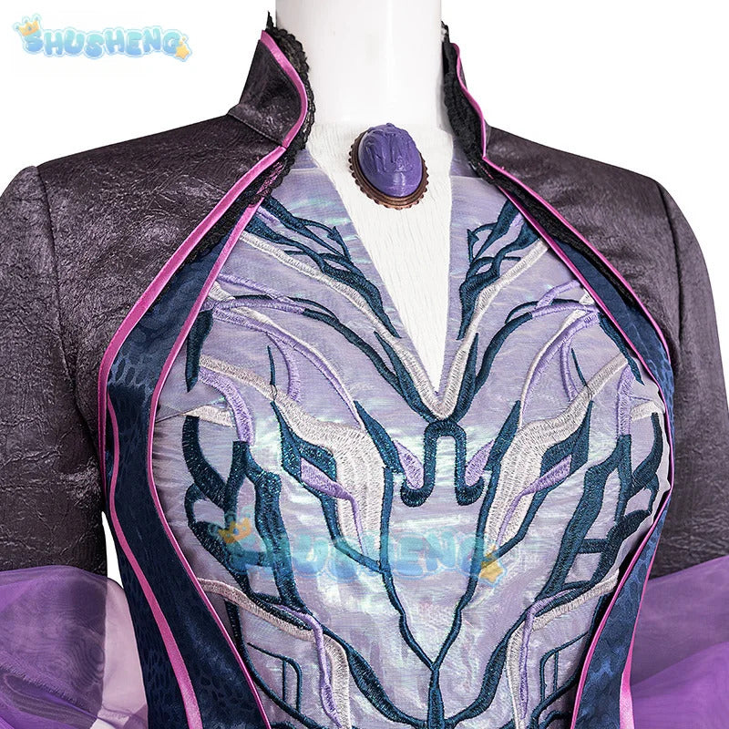 Movie Agatha Harkness Cosplay Agatha Cos All Along Costume New Elegant Dress Coat Shawl Accessories Set Christmas Party Full Set