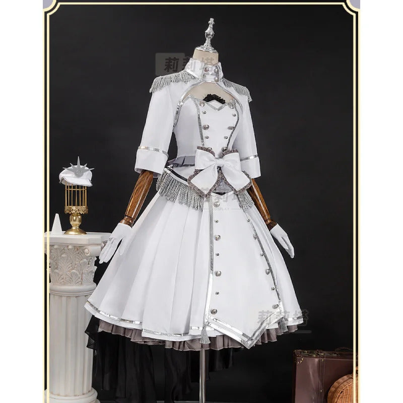 Shusheng-R Tokisaki Kurumi Nightmare Cosplay DATE A LIVE The White Queen Costume Halloween Party Lolita Dress Wig Props Women's Sweet Set