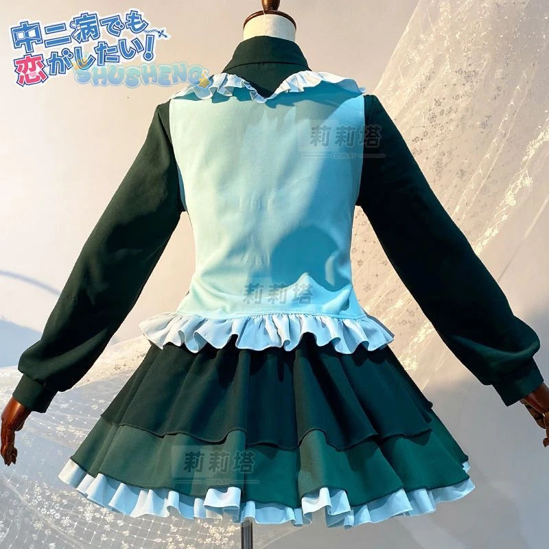 Takanashi Rikka Cosplay Love, Chunibyo & Other Delusions Costume Wig and Skirt Support Cute Lolita Party Carnival Girl man Set