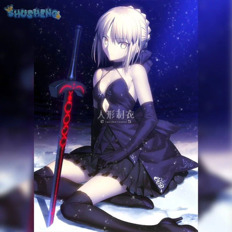 New Saber King Arthur Fate/stay night FGO Altria Pendragon Cosplay Costume Women sexy dress accessories prop Halloween uniform