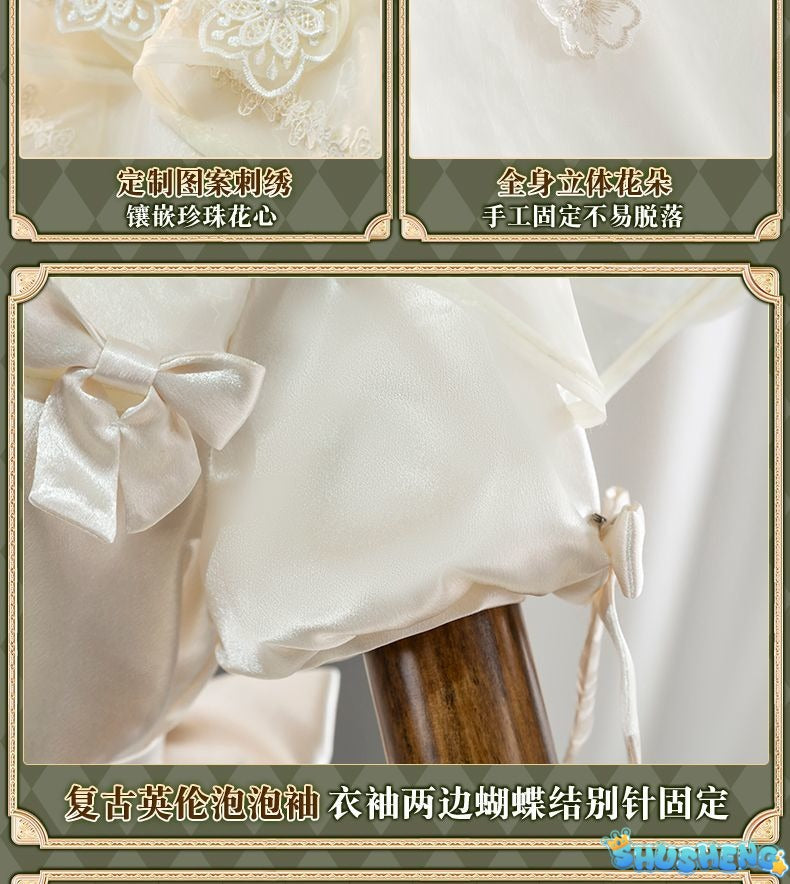 Eurydice Little Girl Cosplay Game Identity V Costume Girl Memory Alice Dress Headgear Wig Set Halloween Party Outfit Women