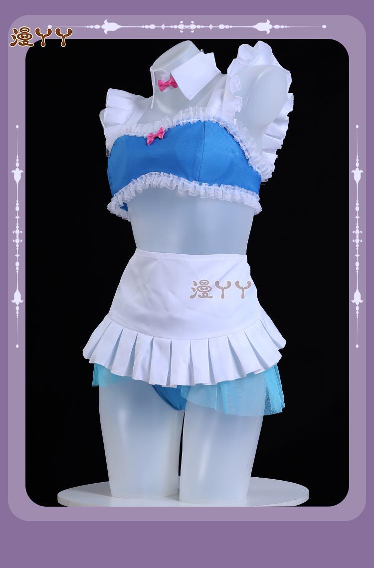 Anime Re:Life in A Different World From Zero Rem Cosplay Costume Wig Swimsuit Skirt Adult Woman Sexy Summer Sand Party Suit