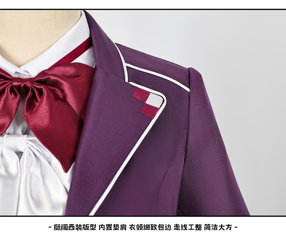 Game Diabolik Lovers Komori Yui Cosplay Costume Wig Fashion Purple Suit Uniform Dress Set for Women Halloween Party Role Play
