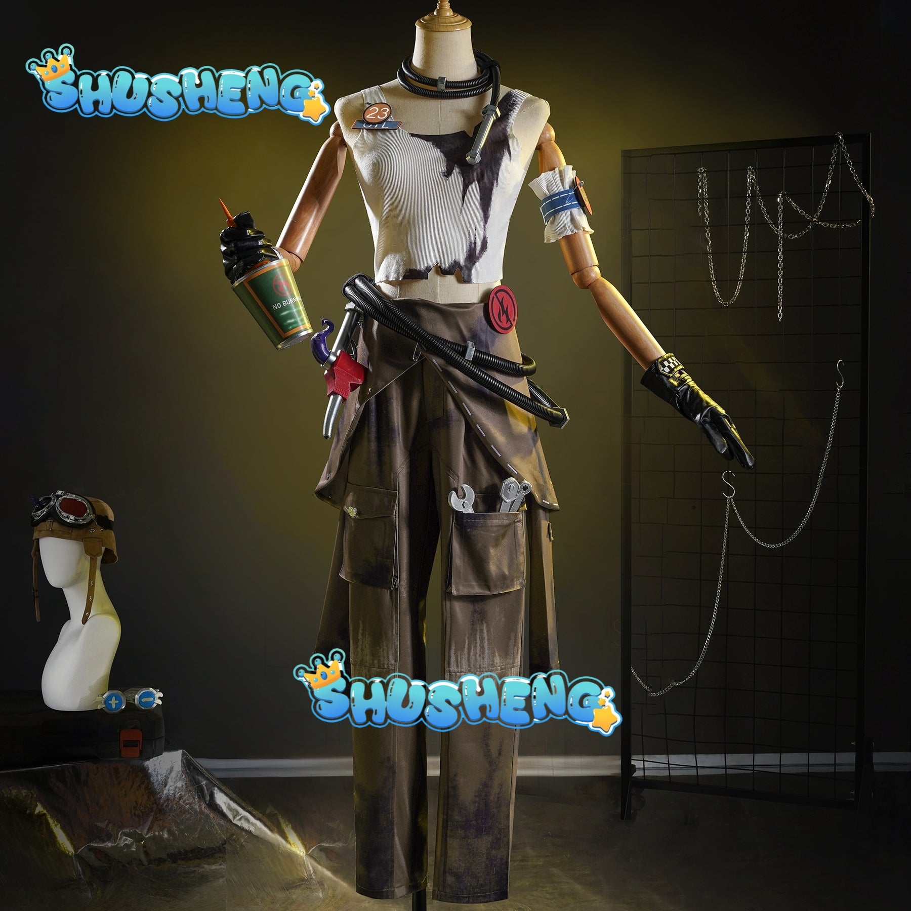 Game Identity V Demi Bourbon Barmaid Cosplay Costume Combustion promoter Uniform Accessories Props Halloween Party Women