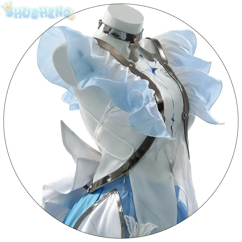 Shusheng Wuthering Waves The Shorekeeper Cosplay Costume Dress Uniform Veil Black Shores Halloween Party for Women Girls Props
