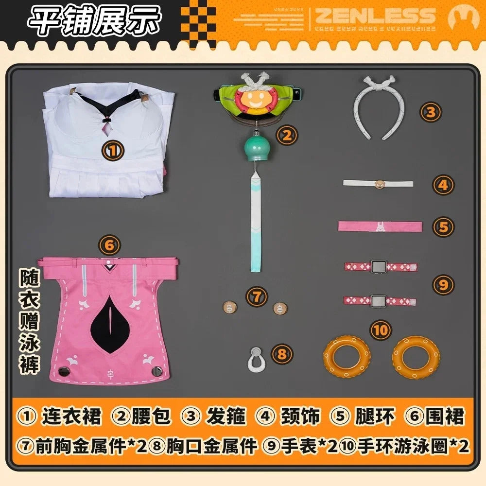 Zenless Zone Zero Alice Thymefield Swimsuit Cosplay Costume Swimsuit Halloween Carnival Party Christmas Play Role Clothing