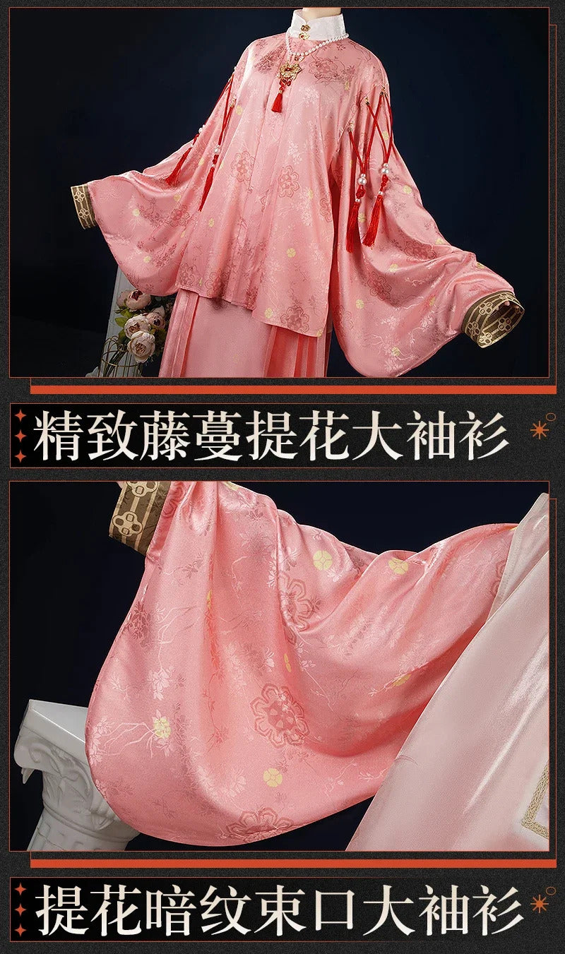 Shusheng-R Game Reverse:1999 Cosplay Sotheby Red line edge Costume Halloween party Chinese style Hanfu accessories props wig Woman Man set