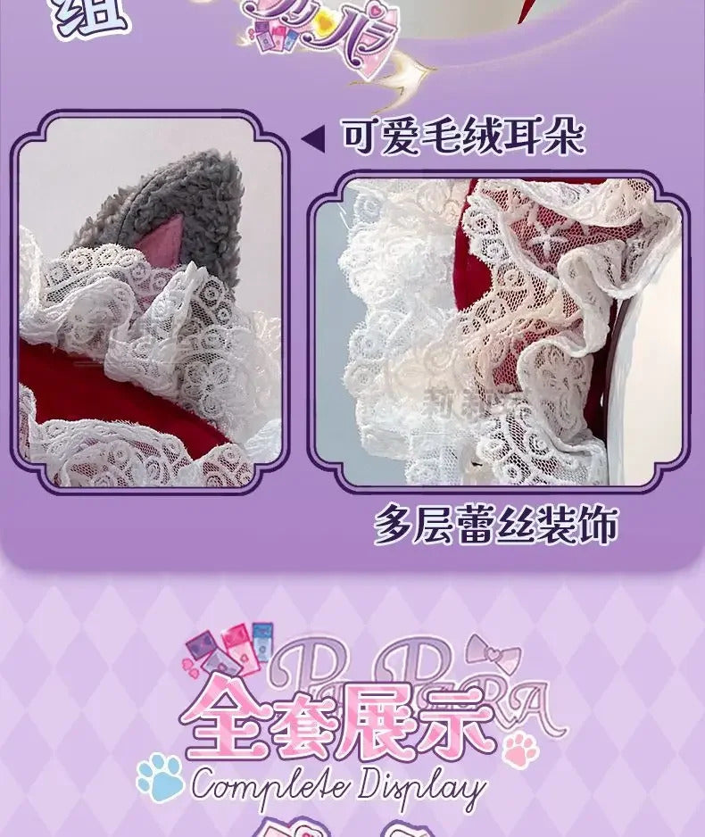Manaka Laala cosplay 10th Anniversary Christmas red lolita dress Anime Pripara costume party gift girl accessories sweet new set