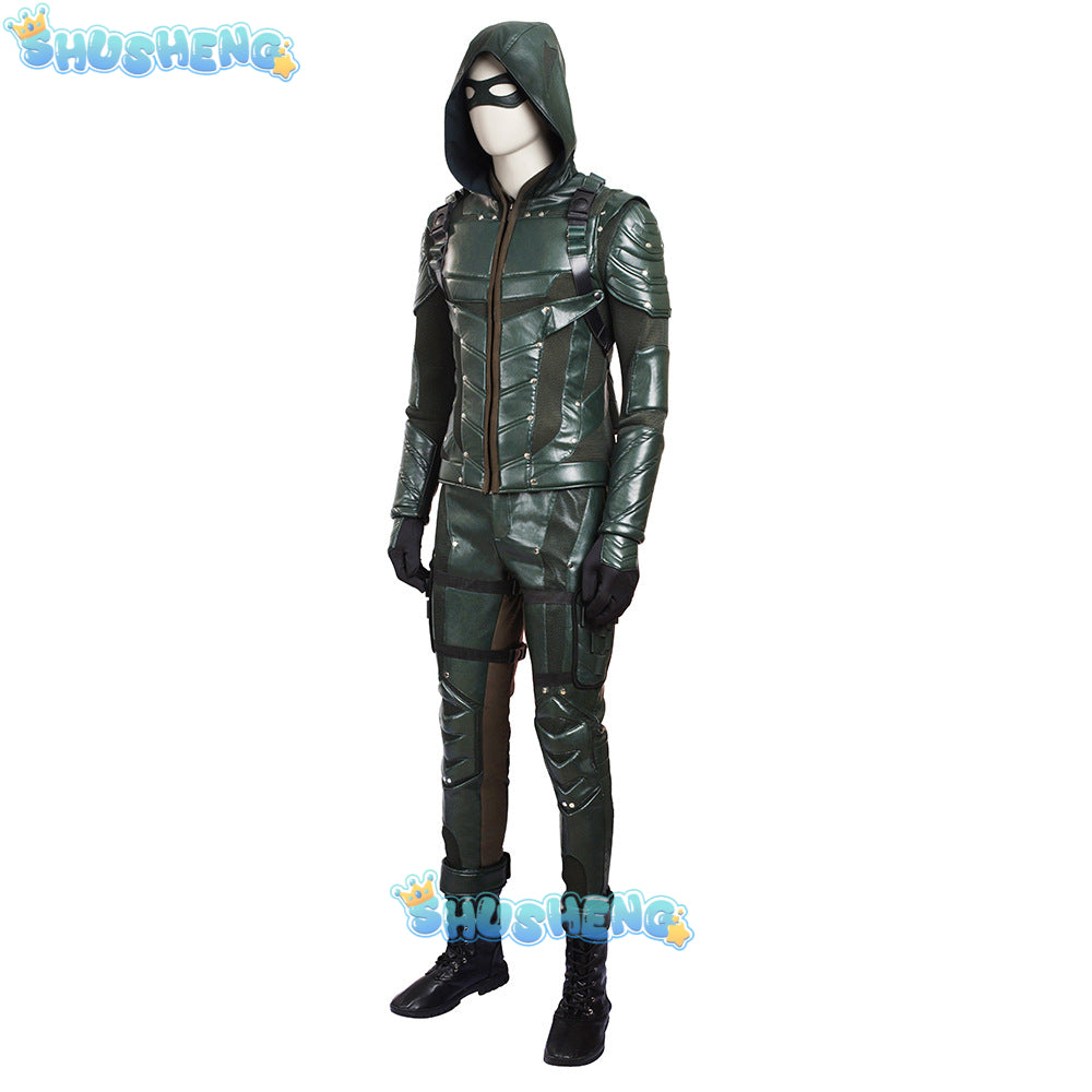 The Arrow Season 5 Green Arrow Cosplay Costume Oliver Quee Outfit Halloween Costumes