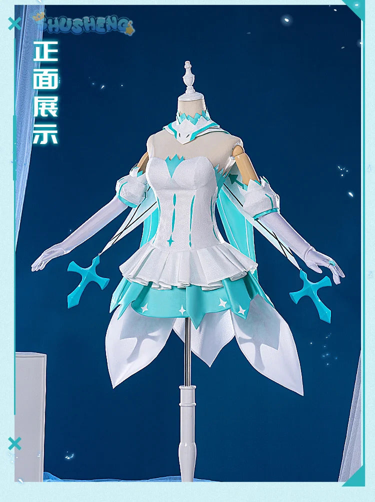 Honkai impact 3rd Kiana kaslana winter Princess cosplay costume cloak and Crown props full set uniform Carnival Halloween set