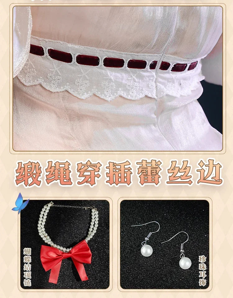 Shusheng-R Asuka Langley Soryu Anime EVA Cosplay Costume The Language of Flowers Sweet dress accessory prop set Halloween carnival uniform