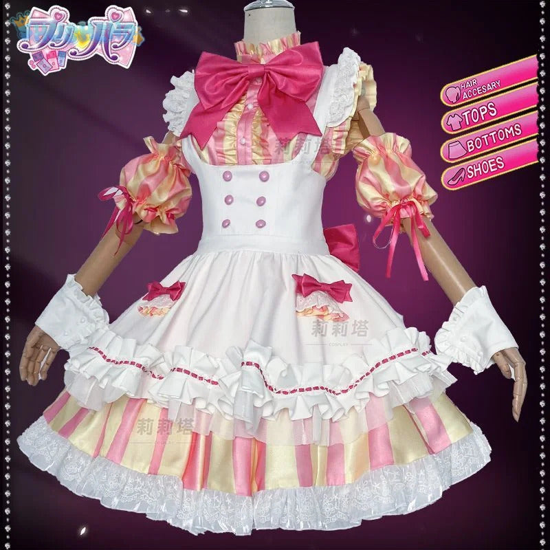 Anime Manaka Laala Pripara Cosplay Costume New Sweet Lolita Dress Wig Accessories Props Uniform Men and Women Cute Maid Set