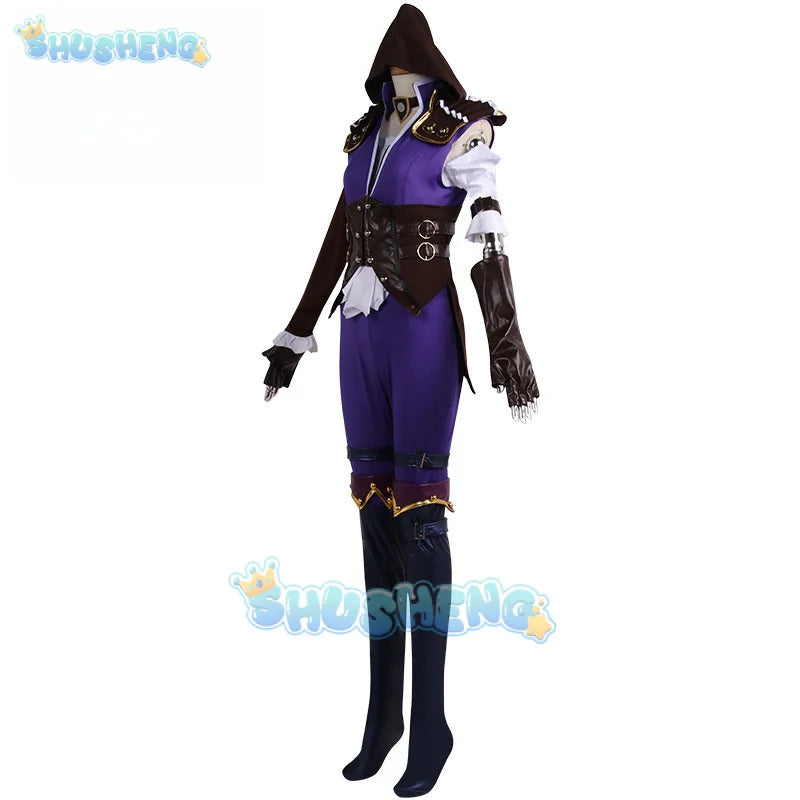 LOL Arcane Caitlyn Cosplay Costume Fantasia Disguise for Women Clothes Jacket Wig Roleplay Outfits Halloween Carnival Suit