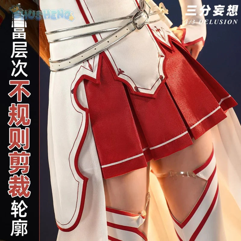 Yuuki Asuna Cosplay Anime Sword Art Online Yūki Asuna Cosplay Costume Woman Roleplay Halloween Uniforms Sets Wig Shoes Dress