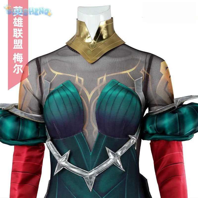 League of Legends LOL Mel Cosplay the Soul's Reflection Costume Halloween Carnival Women jumpsuit cloak wig prop set new uniform