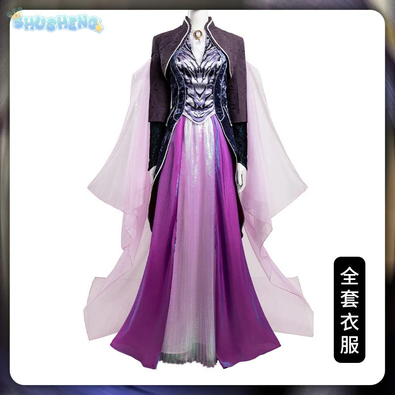 Movie Agatha Harkness Cosplay Agatha Cos All Along Costume New Elegant Dress Coat Shawl Accessories Set Christmas Party Full Set